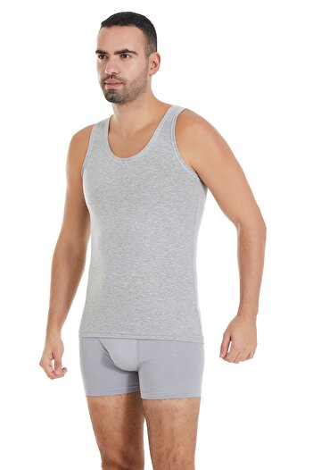 YILDIZ 3 Pieces Star Men's Formen Lycra Undershirt Gray 372