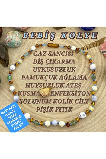 GİZEMLİ DOĞAL TAŞ Gizemli Dogaltas Taş Erkek Bebek Kolye Diş Çıkarma Sakinlik Uykusuzluk Bağışıklık Dil Gelişimi