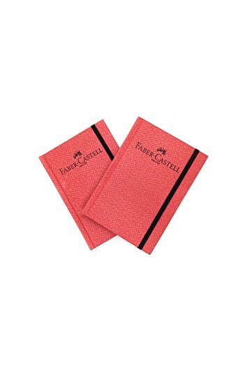 Faber Castell 2 Pieces Brick Red A6 Size Small Agenda Bamboo Hard Cover 100 Yp. Undated