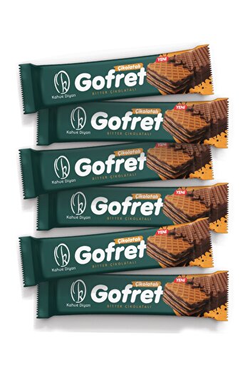 Kahve Diyarı Bitter Çikolatalı Gofret 30 Gr - 6'lı Paket