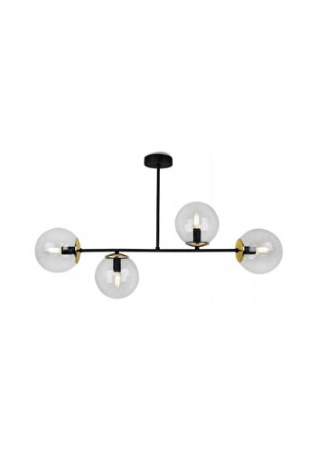 BSA LIGHTING Stella 4'lü Siyah/gold Modern Avize ( Şeffaf Camlı)