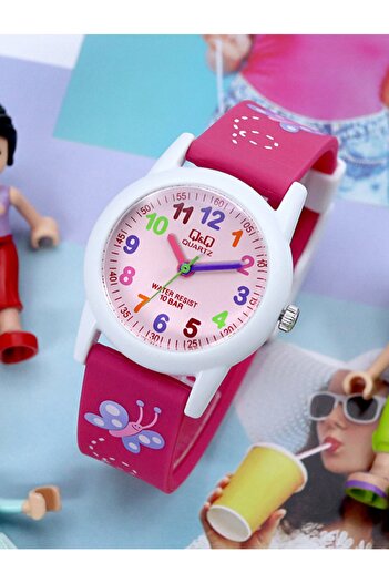 Q&Q 10 Atm Waterproof Pink Girl's Wristwatch