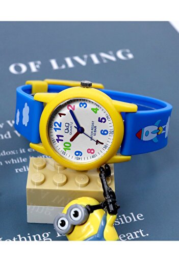 Q&Q 10 Atm Waterproof Blue Girl-Boy Wristwatch