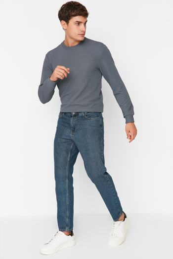 Trendyol Collection Blaubraune Boyfriendjeans im Relaxed Fit - TMNAW23JE00074