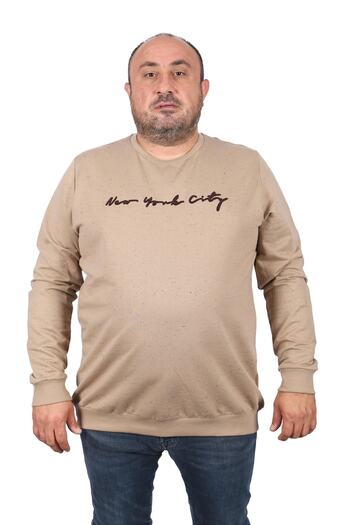 MocGrande Plus Size Sweat New York City 22704-μπεζ