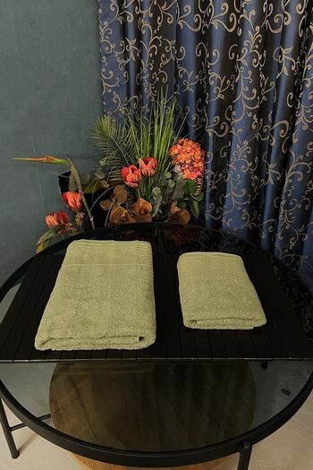 DURNES Luxury Bath Set Bath Towel - Hand Towel / 100% Cotton (100% Cotton) / Yellow