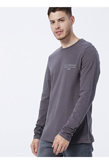 Lee Cooper Ανδρικό μπλουζάκι με στάμπα O Neck Anthracite 231 Lcm 242006 Renzo