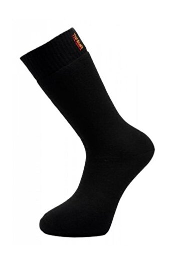 Meguca Socks Унисекс черни термо хавлиени зимни чорапи