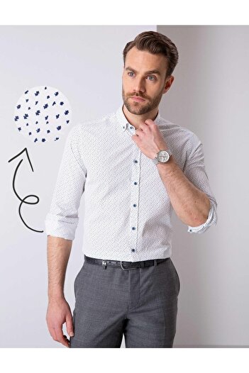 Pierre Cardin Πουκάμισο Navy Blue Slim Fit