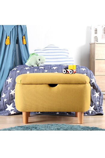Lorencehome Yomme Çocuk Sandıklı Puf - Sarı