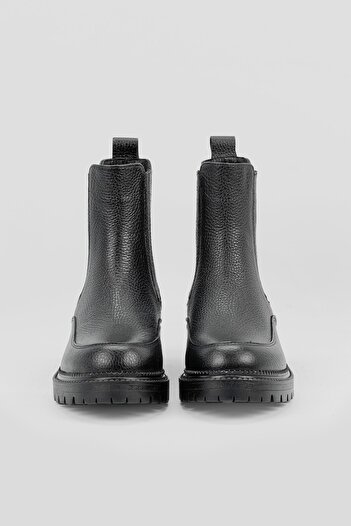 TUNAELLİ Kadın Siyah Hakiki Deri 35-41 Numara Bot & Bootie