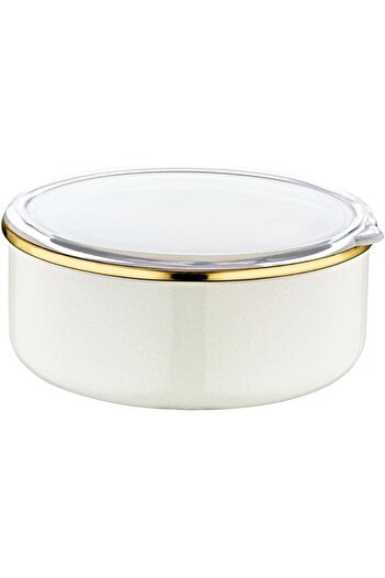 OMS PASLANMAZ Cream Enamel Storage Container 14-16-18 3-Piece