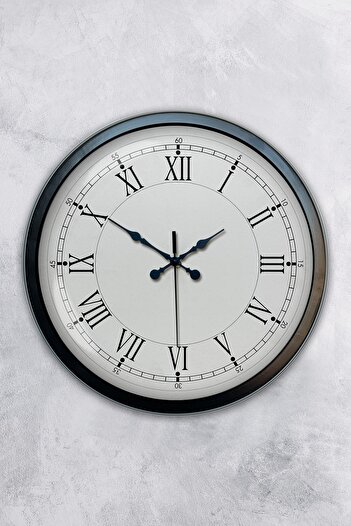 Kasva Concept Hediyelik Dekoratif Hediyelik 40 Cm Siyah Metal Retro Duvar Saati