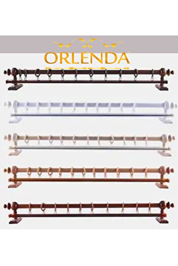 Orlenda Wooden Headed Aluminum Pipe Rustic Curtain Hanger Single Rail 125cm