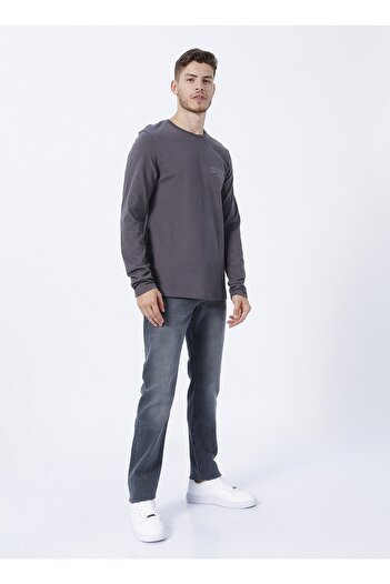 Lee Cooper Ανδρικό μπλουζάκι με στάμπα O Neck Anthracite 231 Lcm 242006 Renzo