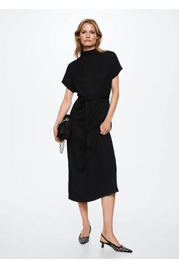 MANGO Woman Rochie midi cu nervuri