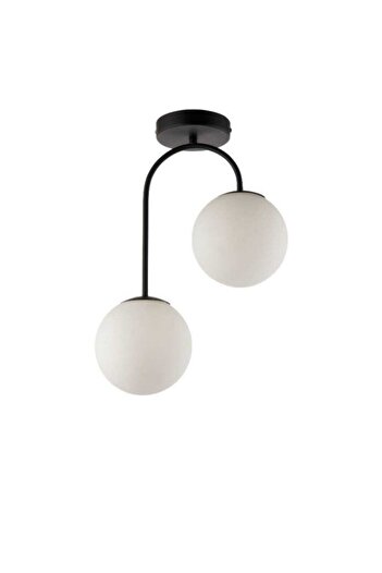 BSA LIGHTING Morgan 2'li Siyah Modern Avize (beyaz Camlı)