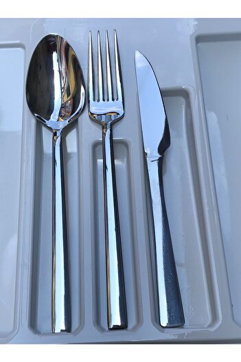 Kardelen Çubuk Luxury 18 Piece Spoon Fork Knife Set for 6 Persons