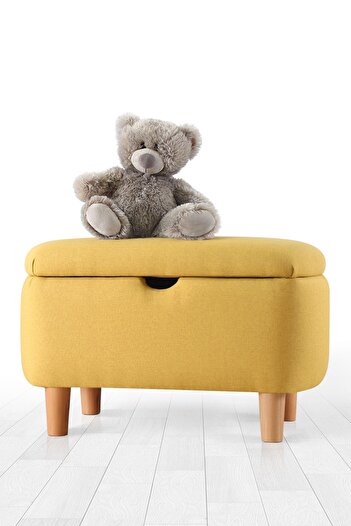 Lorencehome Yomme Çocuk Sandıklı Puf - Sarı