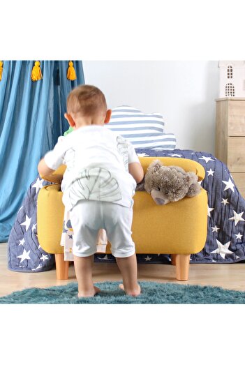 Lorencehome Yomme Çocuk Sandıklı Puf - Sarı