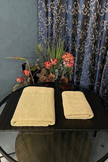 DURNES Luxury Bath Set Bath Towel - Hand Towel / 100% Cotton (100% Cotton) / Beige