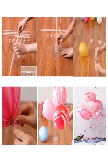 LOTUS PARTY Rainbow Concept 2 Year Old Birthday Set Figure - King Crown Foil Balloon 7-Piece Balloon Stand + Balloon + Text