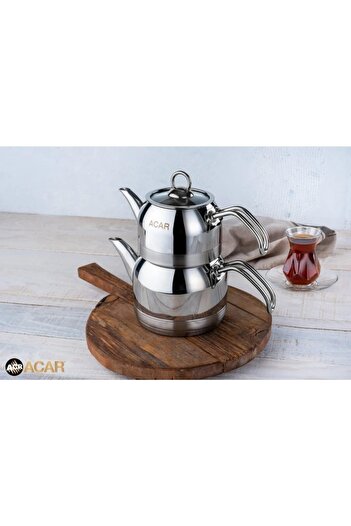 ACAR 312 Armin Aile Boy Çelik Çaydanlık Takımı - Inox
