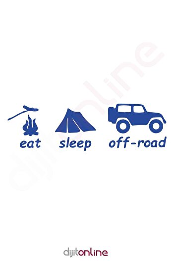 Dijitonline Mănâncă Dormi Off Road Autocolant Mașină Autocolant 30x9 cm