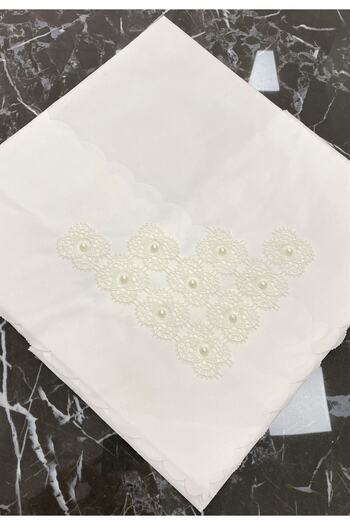 AYHANHOME Pearl Lace Embroidered Bundle Cream