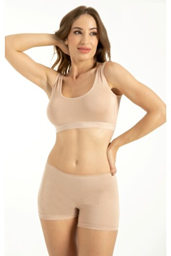 by İGP Women's 2 Pack Skin Colored Bamboo Boxer Panties