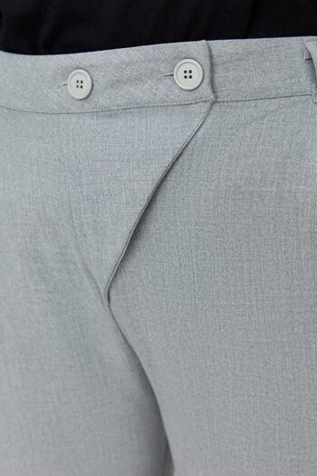 Trendyol Curve Gray Double Button Asymmetrical Patted Woven Trousers TBBAW23AR00038