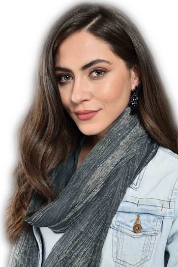 Dosimira Anthracite Denim Grinding Cotton Large Shawl