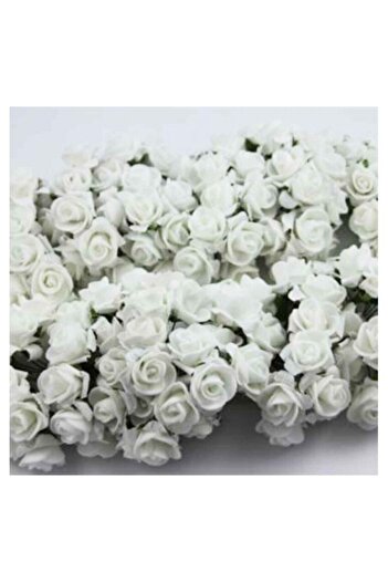 ELITETIME Floare artificială din latex Eva, trandafir alb (2 cm* 2 cm) (144 bucăți) – Decor cu flori artificiale, ornament pentru masă, fundal