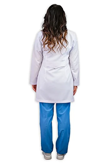 KOŞAR TEKSTİL Shirt Collar Medium Length White Female Doctor Teacher Nurse Lab Coat