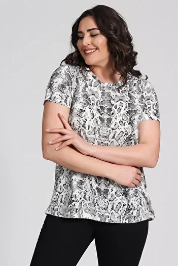 Seamoda Python Pattern Basic Tshirt-ecru-bb