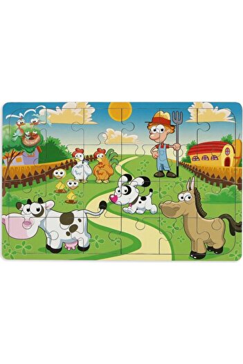 MAKETÇİNİZ 4 Adet 24 Parça Ahşap Puzzle Yapboz Set-3