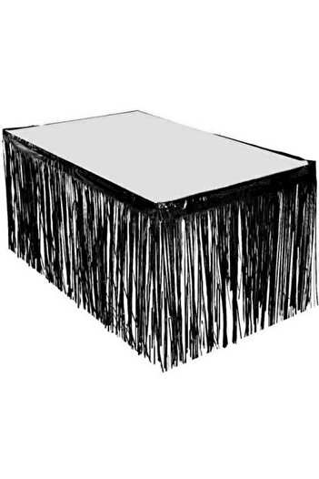 Partimarka Black Tassel Foil Table Skirt