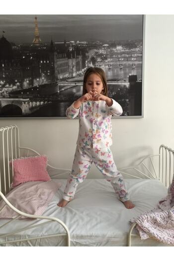 Miniko Butik Girl's Pink Flannel Pajama Set