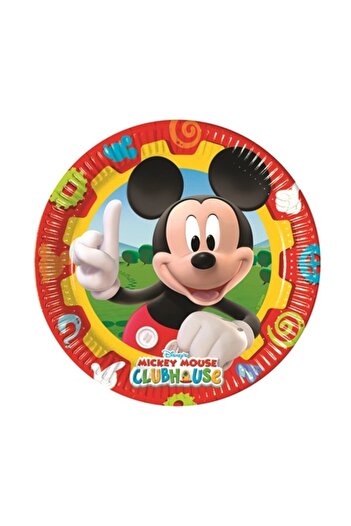BalonEvi Roll-up cardboard plate 8-pack 23cm happy birthday pink 1 year old