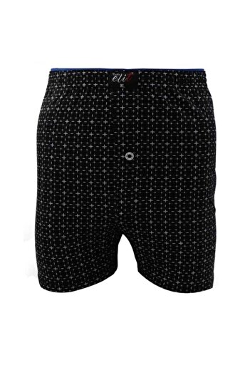 Tutku Elite Towel Waist Patterned Men's Boxers 1102 |   Black