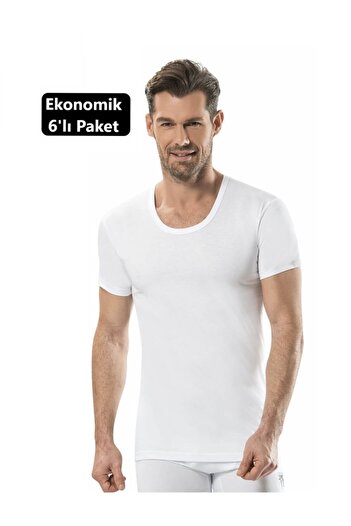 Jiber 6 Pieces 103 Men's Undershirt Eco Pack - White