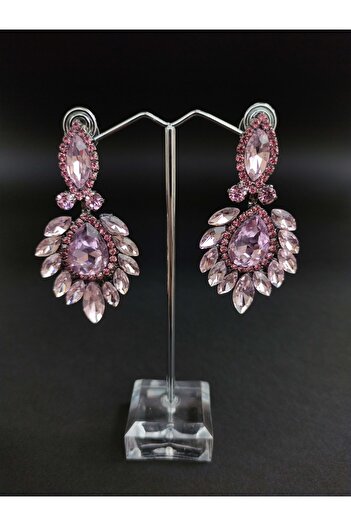 Türkay Aksesuar Pink Crystal Stone Henna Wedding Bridal Earring – Bijoux Earring – Bijoux Earring – Bijoux Earring
