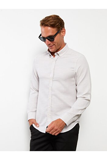 LC Waikiki Poplin Men's Shirt - Long Sleeve, Slim Fit