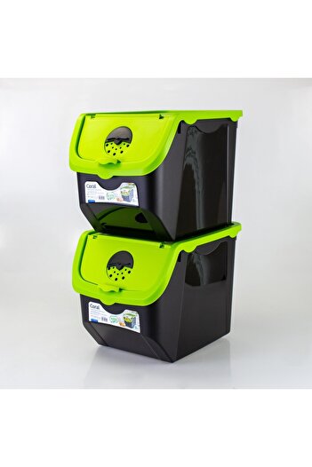 HOBBY LİFE Black Coral Onion Potato Storage Box - 12 Liters, 2 Pieces