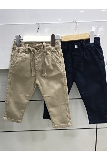 Çikoby Erkek Bebek Bel Lastik Düğmeli Chino Pantolon