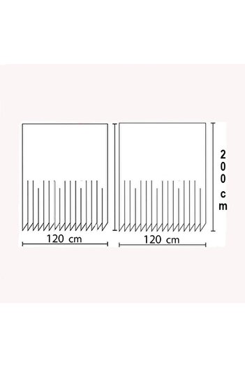 Zethome Banyo Perdesi 2x120x200 Çift Kanat Duş Perdesi Halka Hediyeli 9515