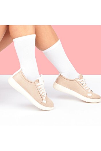 Esinti Women's Socks Socket Long Socks Women's White Patterned Socks