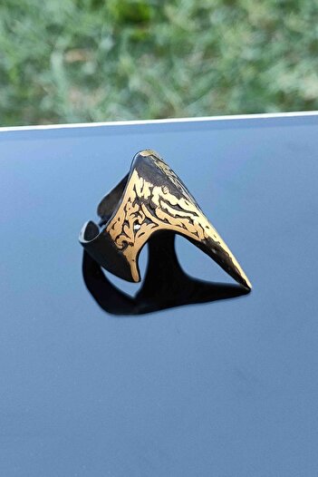TREND COLLECTİON Zihgir Model Ayarlamabilir Siyah-gold Erkek Yüzük