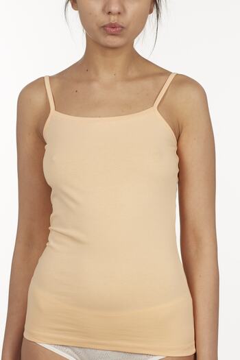 FSM1453 Women's Cotton Lycra Rope Strap Lycra Colored Undershirt 2 Pcs - 2100