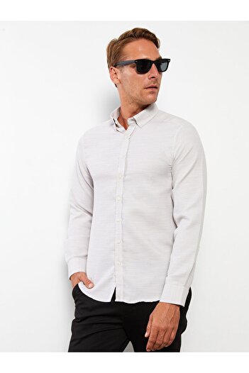 LC Waikiki Poplin Men's Shirt - Long Sleeve, Slim Fit